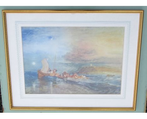 AFTER J M W TURNER, "FOLKESTONE FROM THE SEA" c.1822, 391/500, COLLOTYPE (47.5cm x 68.5cm)