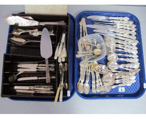 An Eight Setting Part Canteen of "International Silver Plate" Cutlery, together with four assorted hallmarked silver teaspoon