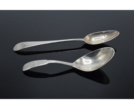 Georgian Women Silversmiths: A George III OldEnglish pattern silver teaspoon, Peter & AnnBateman, London 1795; together with 