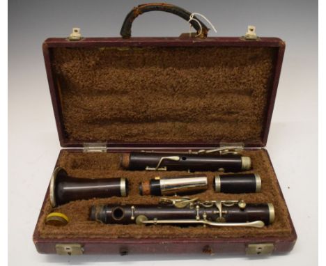 J. Wallis &amp; Son, Euston Road, London, Clarinet, with nickel mounts, within lined case  