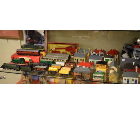 Assorted collection of Hornby and Hornby Dublo railway train locomotives, carriages, rolling stock, trackside vehicles etc  