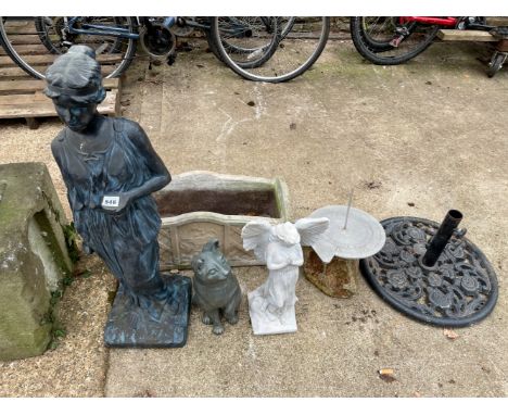 A SUNDIAL AND VARIOUS GARDEN FIGURES.