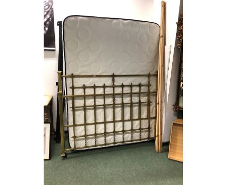 A VICTORIAN STYLE BRASS DOUBLE BED 