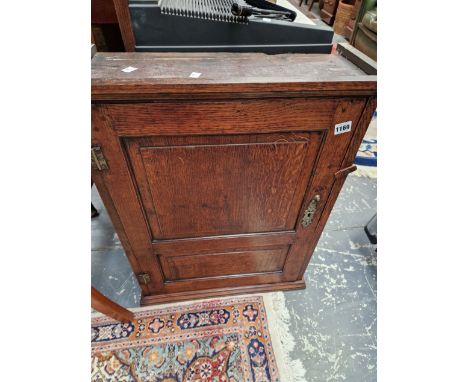 AN 18th CENTURY PANEL DOOR WALL CABINET. 72 x 56 x 22 cm