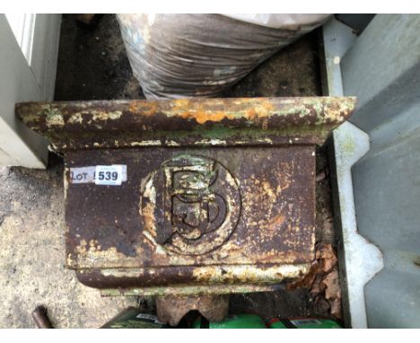 A CAST IRON RAIN HOPPER. 
