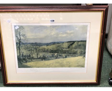 A SIGNED LIONEL EDWARDS HUNTING PRINT "THE NORTH WARWICKSHIRE"