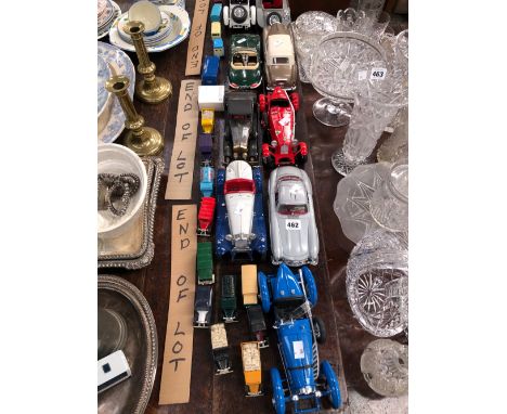 A COLLECTION OF BURAGO CARS TOGETHER WITH CORGI AND OTHER VANS AND TRUCKS