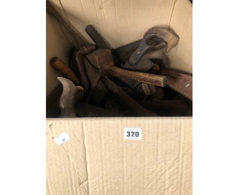 A CARTON OF WOOD PLANES AND OTHER CARPENTRY TOOLS