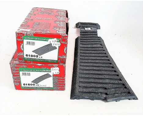 LGB GI rubber track underlay including 40x code 61600, 4x code 61500, 6x code 61802, plus code 61815 L/H point, code 61805 R/