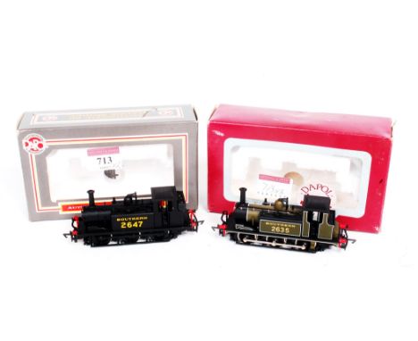 A Dapol limited edition Terrier tank engine Southern black No. 2647 (M-BM) sold with a similar Southern olive green No. 2635 