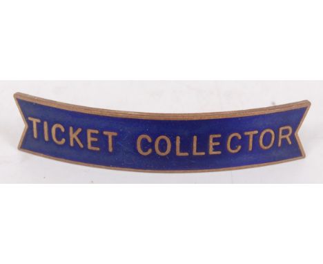British Railways Eastern Region fishtail enamel railway cap badge "Ticket Collector" by J R Gaunt London