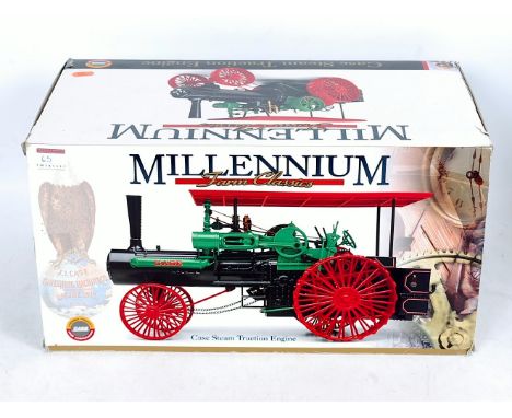 ERTL No.14024 boxed model of a Case Steam Traction Engine, red, green and black example, in the original polystyrene packed b