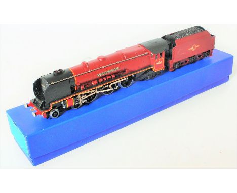 Halcyon Models BR maroon 'Duchess of Sutherland' loco with smoke deflectors from a refurbished Hornby Dublo model with tender