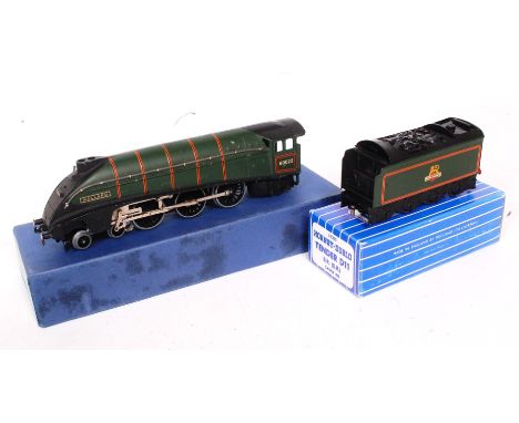 A Hornby Dublo 3-rail Mallard engine and tender, both in reproduction boxes (G-BG)