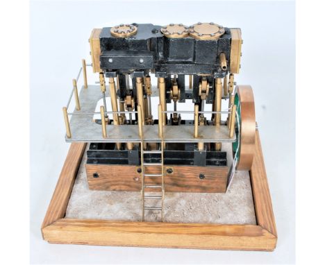 A very well made un-usual Scratchbuilt stationary steam engine comprising of a compound engine beside a simple expansion engi