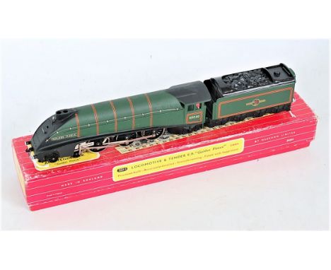 A Hornby Dublo 2-rail 2211 class A4 engine and tender Golden Fleece, with test tag, no instructions (VG-BG)
