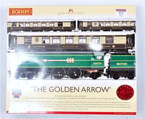 A Hornby R2369 'Golden Arrow' train pack containing British Railways malachite green, engine and tender No. 34074 with insign