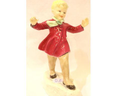 Royal Worcester January figurine, by F Doughty, H: 16 cm. P&amp;P Group 2 (£18+VAT for the first lot and £3+VAT for subsequen