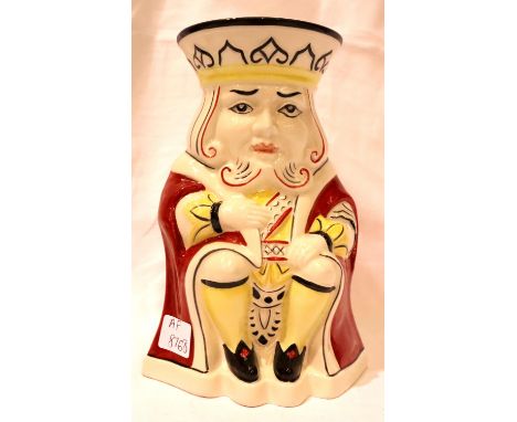 Lorna Bailey colour way prototype ceramic character jug, The Red King. H: 20 cm. P&amp;P Group 3 (£25+VAT for the first lot a