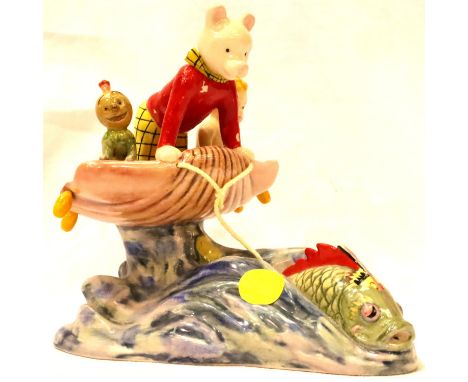 Royal Doulton limited edition ceramic figure group; Rupert Rides Home, 650/2500 from The Rupert Characters range. P&P Group 2