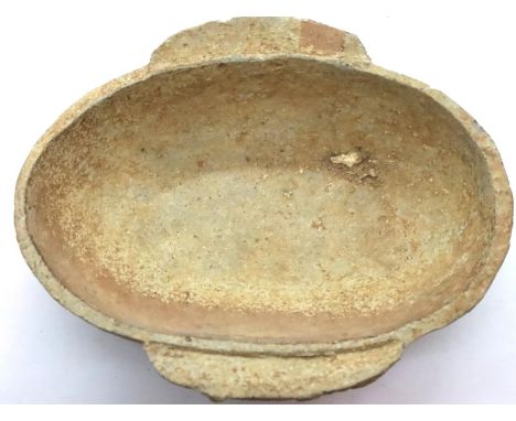 Chinese Song Dynasty ovoid dish with two lobes, L: 105 mm. P&amp;P Group 2 (£18+VAT for the first lot and £3+VAT for subseque