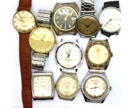 Ten mechanical wristwatches including Sekonda and Timex. P&amp;P Group 1 (£14+VAT for the first lot and £1+VAT for subsequent