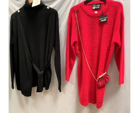 A Diane von Furstenberg black roll neck wool and cashmere jumper with original labels plus Harrods retail label (M); a Boutiq