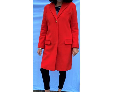 An ESCADA red coat, 80% wool, just above knee, (M) 