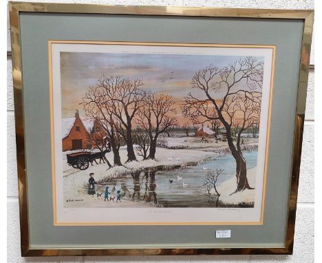 After Helen Bradley. 'Our Christmas Ducks' pencil signed print bearing Fine Art Guild stamp, 45 x 53cm. Framed &amp; glazed, 