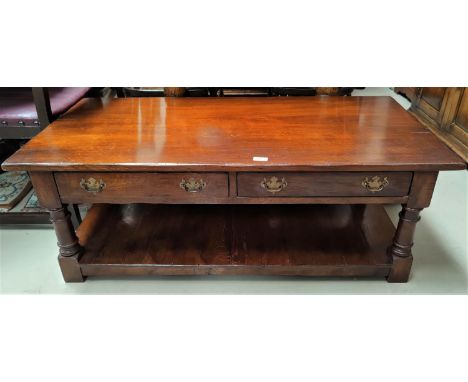 An oak Titchmarsh &amp; Goodwin style coffee table with two drawers and shelf below.  121cm X 61cm 