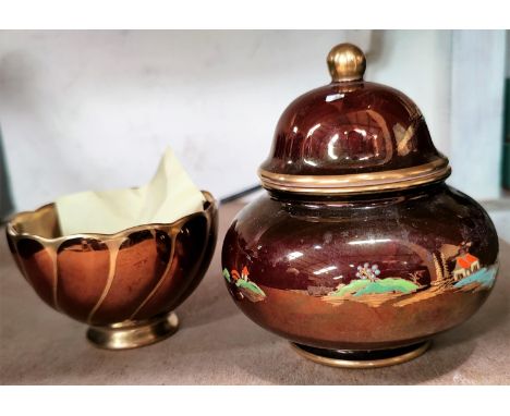 A selection of Carltonware Rouge Royale china - shell jug worn, squat vase enamels af, otherwise ok