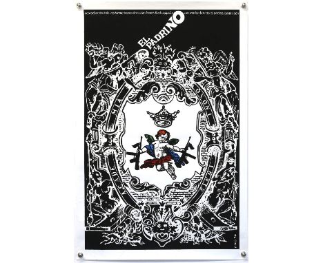 The Godfather (R-1990's) Cuban film poster, artwork by Niko, rolled, 20 x 30 inches.          