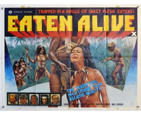 40+ British Quad film posters including Eaten Alive, Death Wish II, Death Weekend, Days of Thunder, Dead and Buried, Educatin