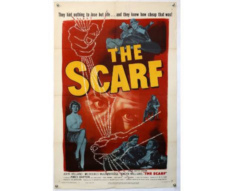 The Scarf (1951) British Quad film poster, linen backed, 30 x 40 inches and US One Sheet film poster, folded, 27 x 41 inches 