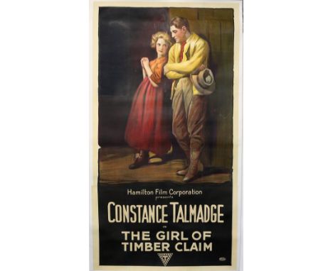 The Girl of Timber Claim (1917) Three Sheet film poster, starring Constance Talmadge, Allan Sears and Clyde E. Hopkins, an ea