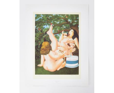Beryl Cook (1926-2008) 'The Birthday Cake' signed limited edition print 39/650, 50cm x 37cm, unframed, with certificate.