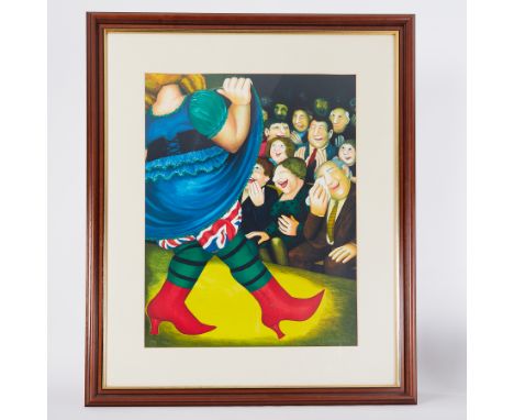 Beryl Cook (1926-2008) ‘Panto Dame’ limited edition print 61/300, 67cm x 52cm, framed and glazed.