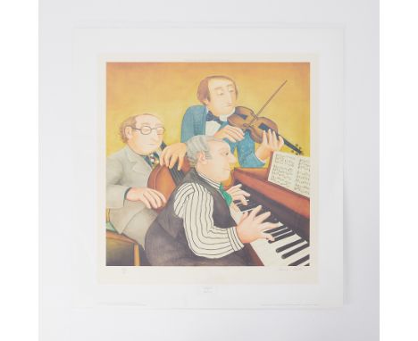 Beryl Cook (1926-2008) 'Musicians' signed limited edition print 292/650, 42cm x 42cm, unframed, with certificate.