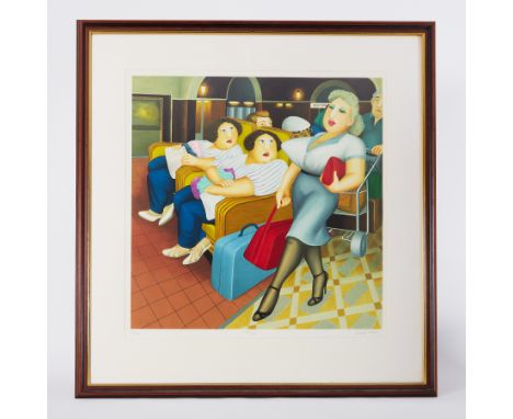 Beryl Cook (1926-2008) 'Twins' signed limited edition print 67/300, 60cm x 60cm, framed and glazed.