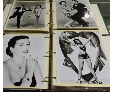 Three albums of publicity photos of Hollywood stars, including Marx Bros., Betty Grable, Hester Williams, Elizabeth Taylor, J