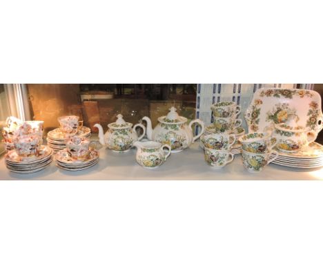 A 20th century Mason's Ironstone six-piece tea service, with sandwich plates and side plates; together with a late 19th centu