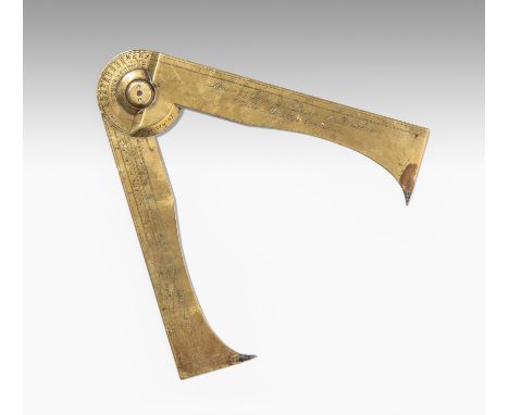 Messing-Messlehre für ArtilleristenIrland, Dublin, ca. 1793-1809. Bezeichnet "Spear 23 Capel St Dublin Inst Maker to His Maje
