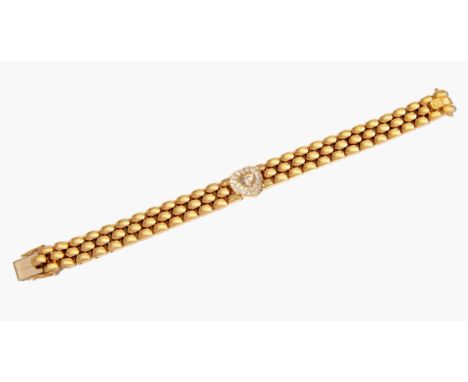 Chopard Brillant-Bracelet750 Gelbgold. Modell "Happy Diamond". 33 Brillanten von 0.82 ct und ein beweglicher Brillant von 0.0