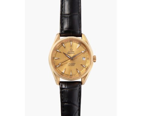 Omega "Seamaster Aqua Terra"Ref. 231.53.42.21.08.001. 750 Gelbgold-Gehäuse Nr. 88033248, matt/poliert, 41 mm, Sichtboden. Ome