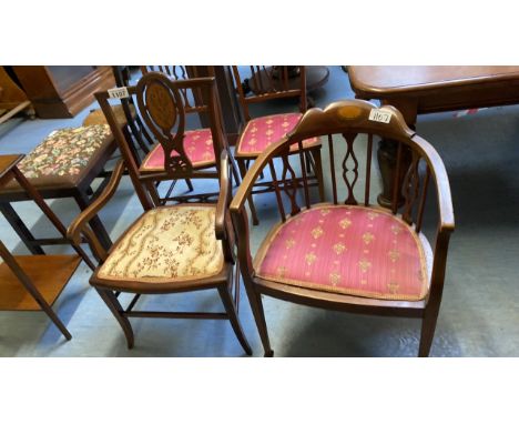  Sale Item:    2 INLAID CHAIRS   Vat Status:   No Vat   Buyers Premium:  This lot is subject to a Buyers Premium of 15% + Vat