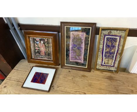  Sale Item:    4 FRAMED ORIENTAL EMBROIDERIES (AF)  Vat Status:   No Vat   Buyers Premium:  This lot is subject to a Buyers P