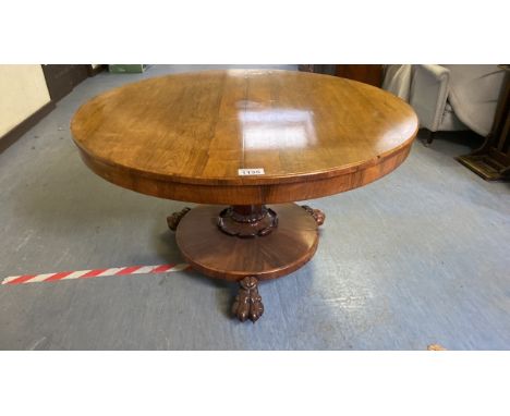  Sale Item:    MAHOGANY CLAW FOOTED BREAKFAST TABLE (AF)  Vat Status:   No Vat   Buyers Premium:  This lot is subject to a Bu