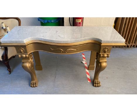  Sale Item:    MARBLE TOPPPED HALL TABLE WITH MIRROR (AF)  Vat Status:   No Vat   Buyers Premium:  This lot is subject to a B