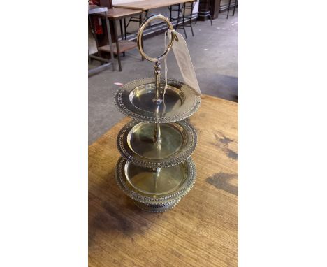  Sale Item:    EPNS 3 TIER CAKE STAND   Vat Status:   No Vat   Buyers Premium:  This lot is subject to a Buyers Premium of 15