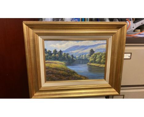  Sale Item:    OIL PAINTING SUNLIT HILLS BY A WELCH  Vat Status:   No Vat   Buyers Premium:  This lot is subject to a Buyers 